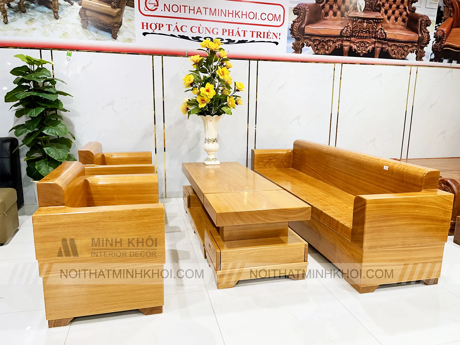 Bộ Sofa Gỗ Gõ Đỏ Nguyên Khối Đẳng Cấp - SF2020