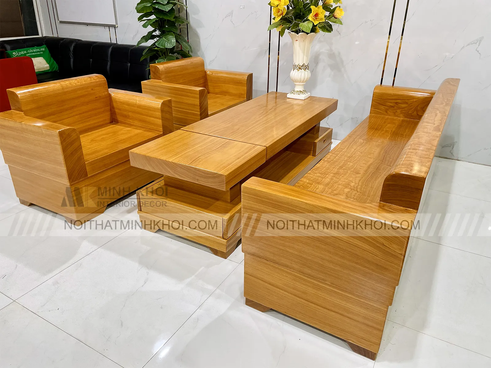 Bộ Sofa Gỗ Gõ Đỏ Nguyên Khối Đẳng Cấp - SF2020