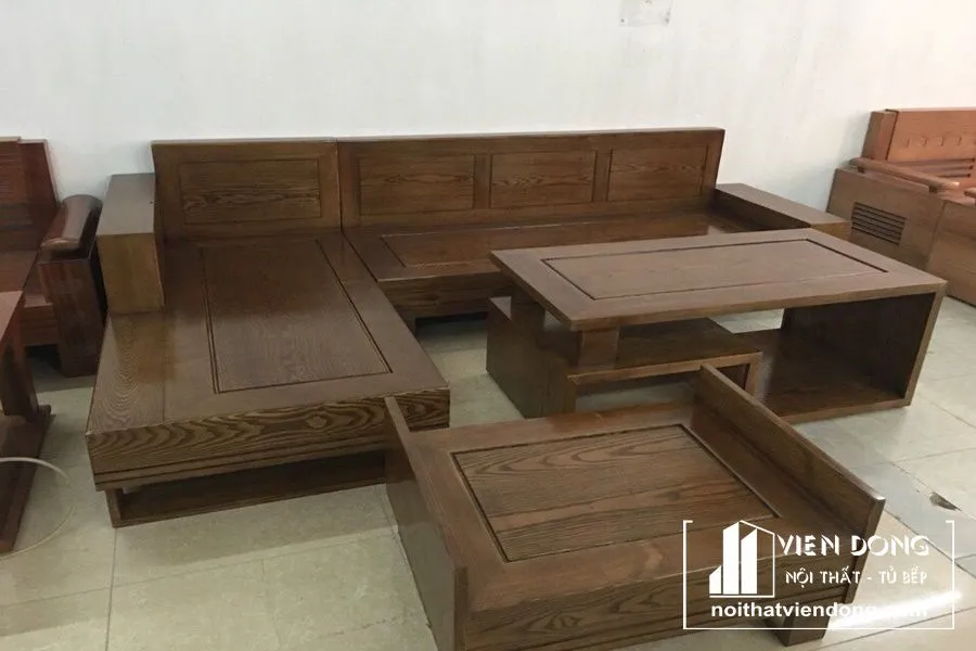 Bộ sofa gỗ sồi phun màu giả óc chó