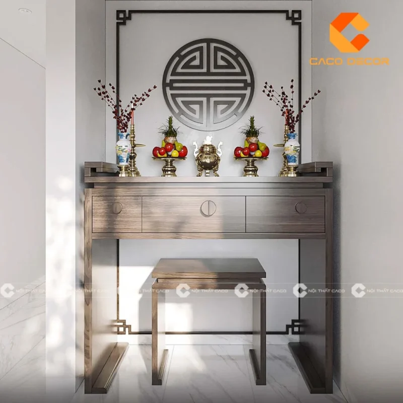 Bố trí bàn thờ gia tiên với mẫu trang trí cân đối bố trí bàn thờ gia tiên với mẫu trang trí Tết cân đối