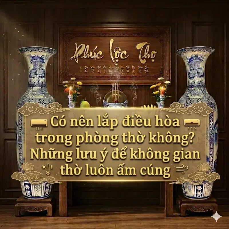 Bố trí không gian thờ cúng ấm cúng và an toàn khi sử dụng điều hòa