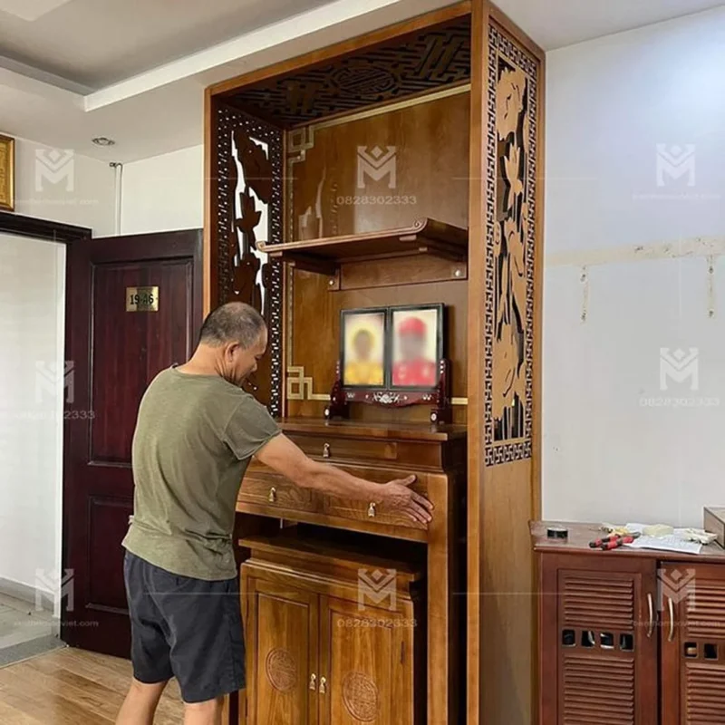 Bố trí không gian thờ trang nghiêm trong căn hộ chung cư