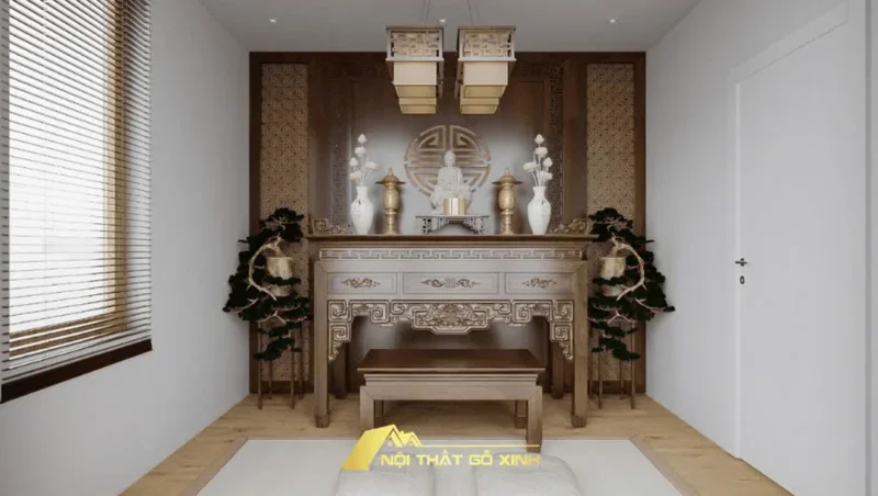Bố trí không gian thờ tự trong nhà phố hẹp