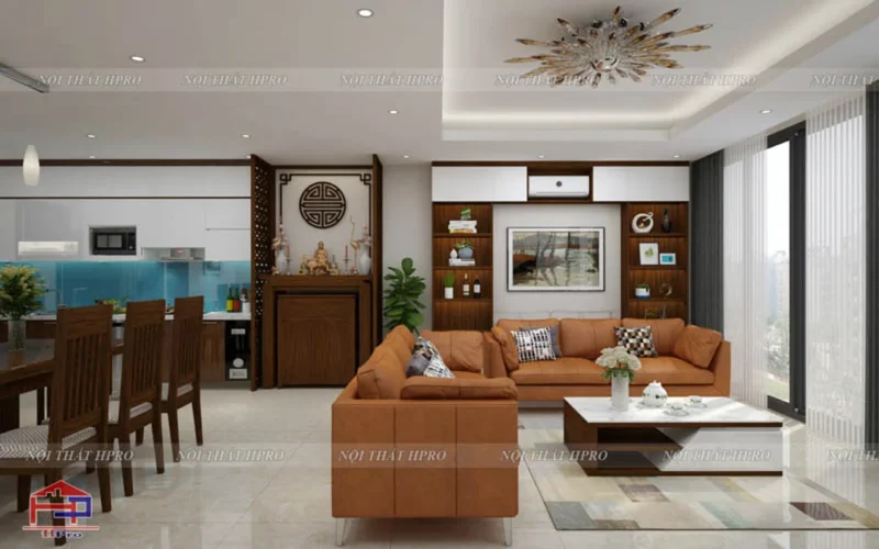 Bố trí phòng thờ trong phòng khách
