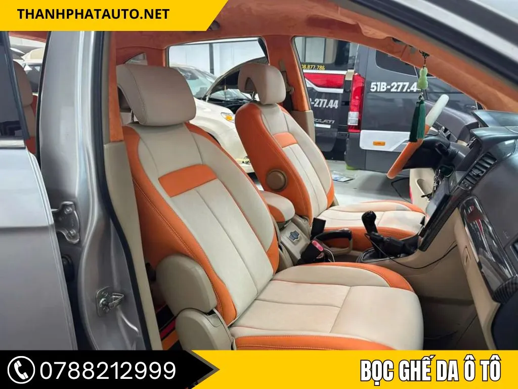 Ghế xe hơi sau khi hoàn thiện dịch vụ bọc ghế da ô tô cao cấp