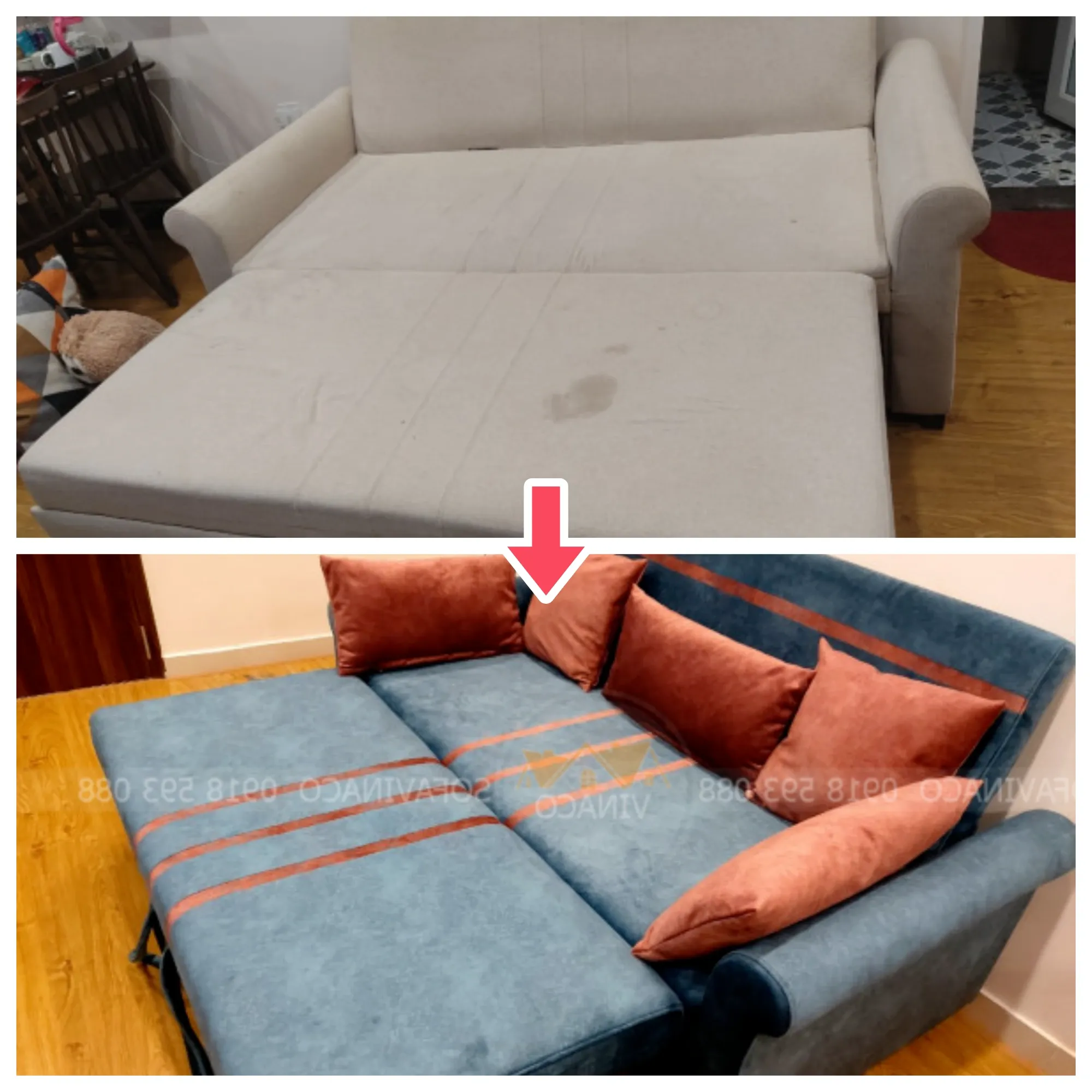 Bọc lại ghế sofa vải nhung uy tín tại Nguyễn Hoàng