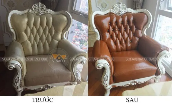 Sofa nỉ sau khi bọc lại với vải nỉ nhung cao cấp màu xám