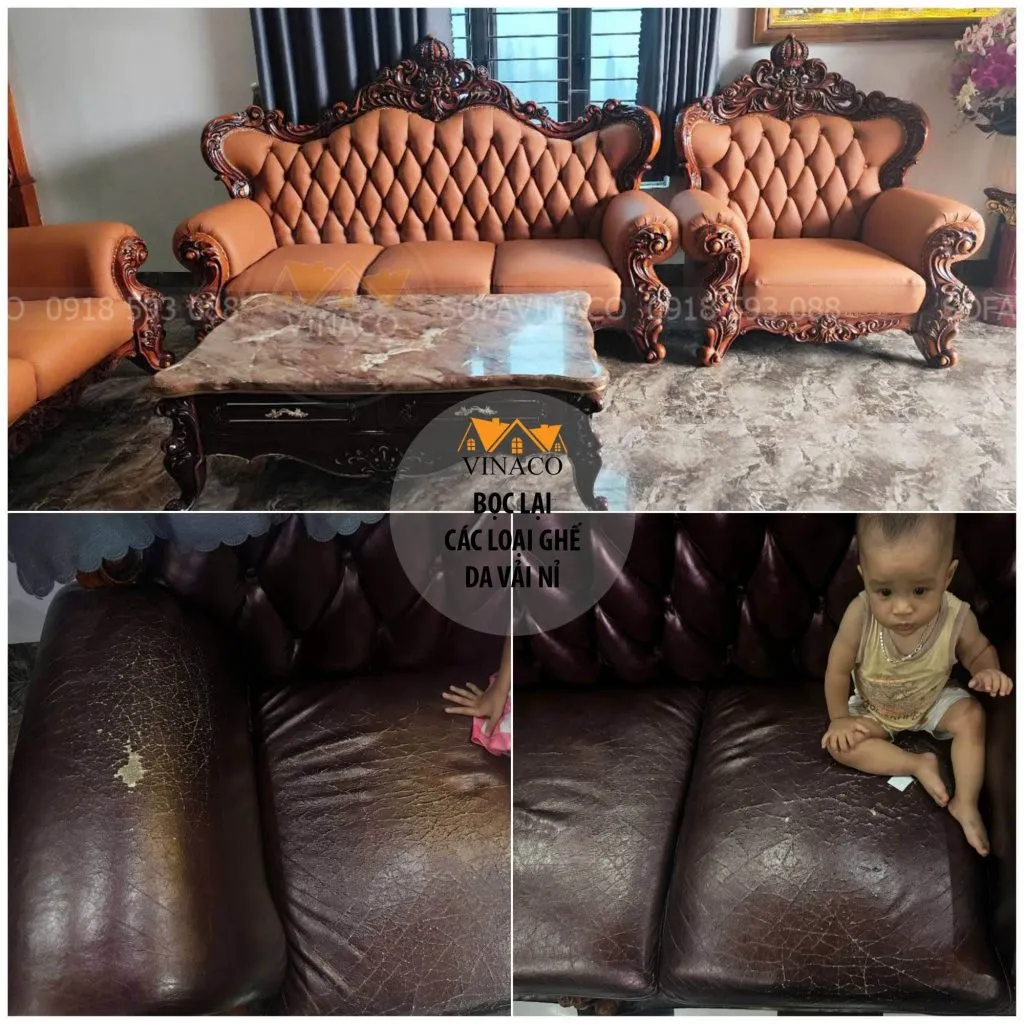 Sửa lại ghế sofa bị bong tróc tại Thái Nguyên
