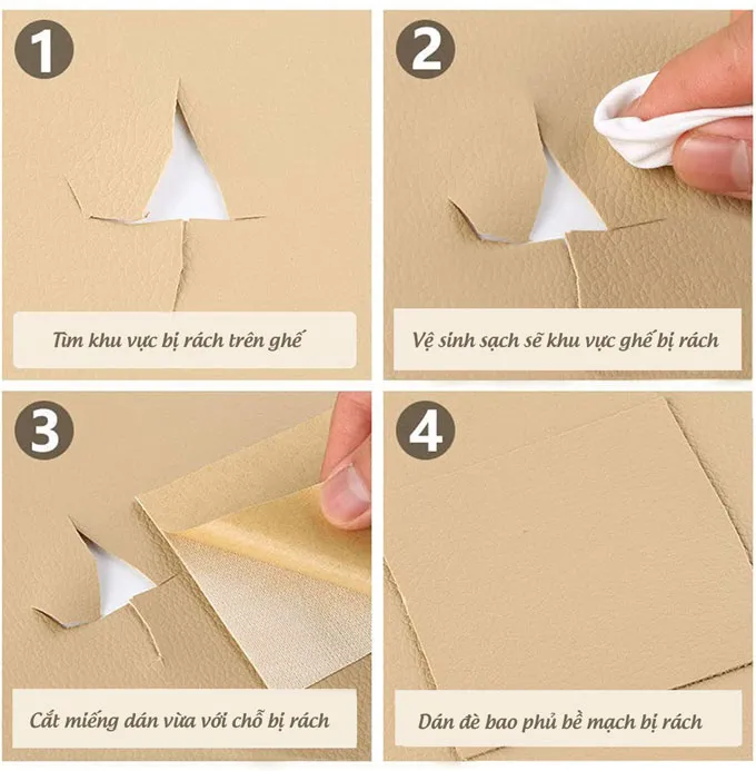 Hướng dẫn sử dụng miếng dán ghế sofa bị rách