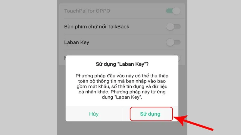 Xác nhận Sử dụng Laban Key