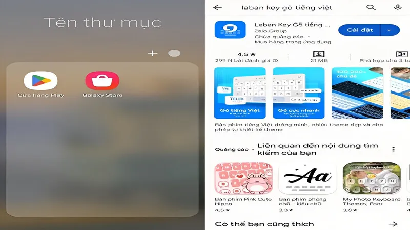 Bước 1 cài đặt Laban Key Android: Tìm Laban Key trên CH Play