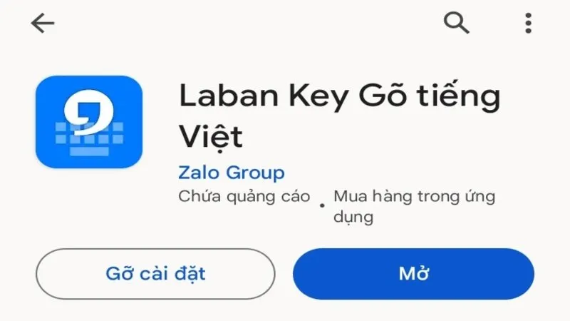 Bước 2 cài đặt Laban Key Android: Chọn Cài đặt ứng dụng