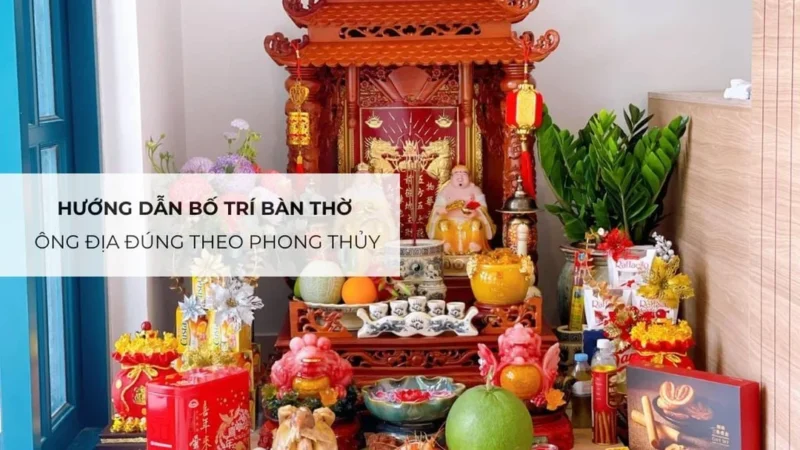Cách đặt bàn thờ ông địa và bài trí tượng đúng vị trí cách đặt bàn thờ ông địa với tượng thần tài thổ địa