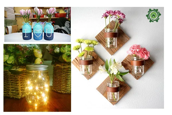 Mẫu lọ thủy tinh trang trí bàn học được sơn màu và vẽ họa tiết độc đáo