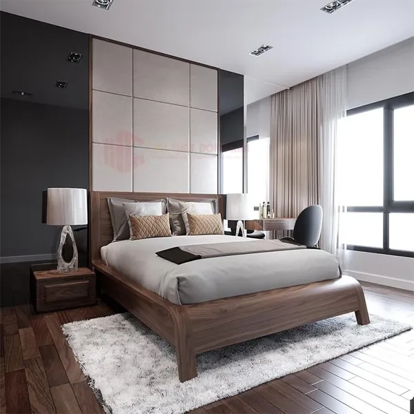 Mẫu giường gỗ MFC có độ bền tốt và khả năng chống mối mọt hiệu quả