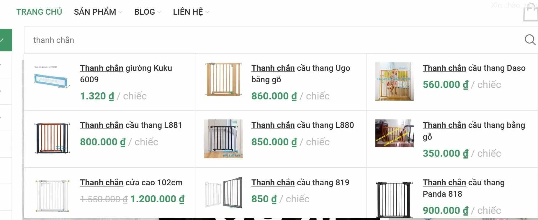 Cách mua thanh chắn giường qua website umoo