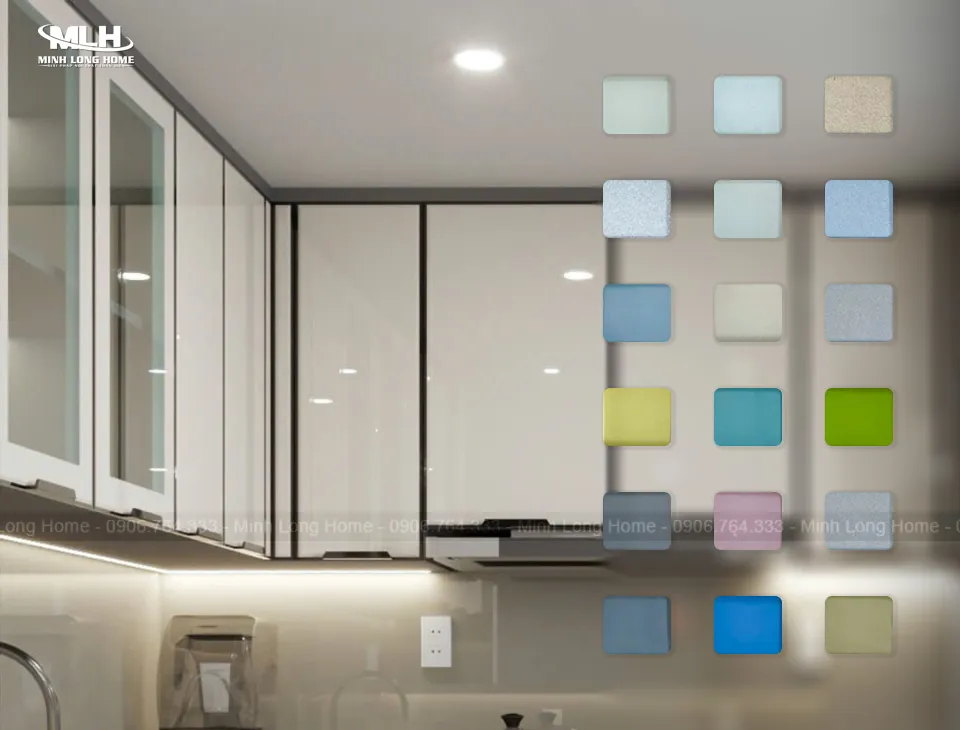 Cánh kính cường lực viền nhôm đa dạng màu sắc