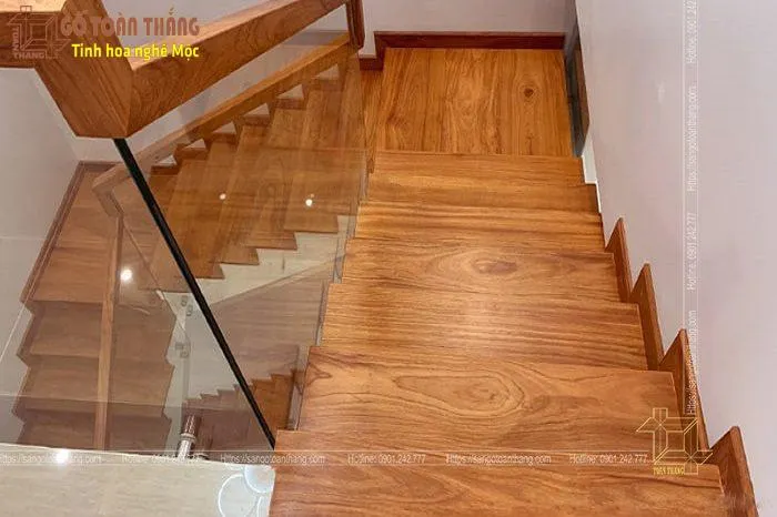 Mặt bậc cầu thang gỗ Gõ đỏ Nam Phi