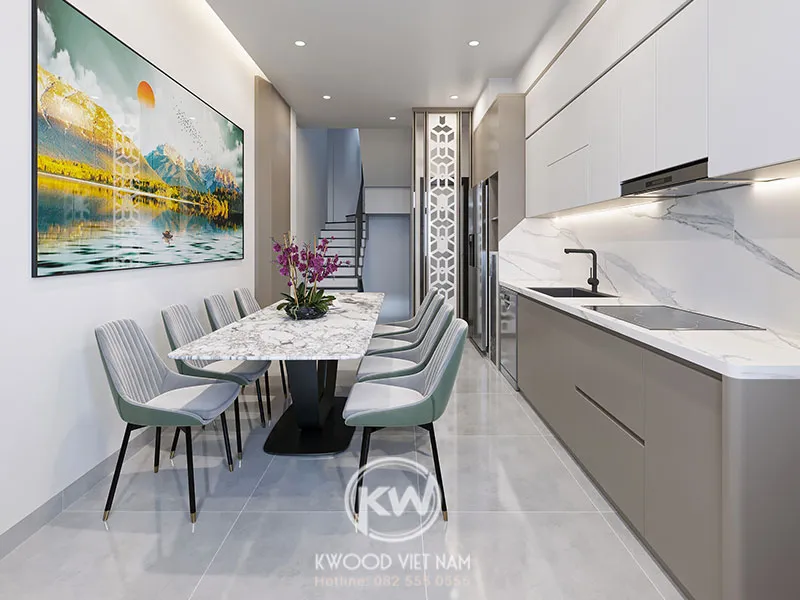 Showroom Đại Phát trưng bày đa dạng mẫu bàn ăn với kích thước chuẩn