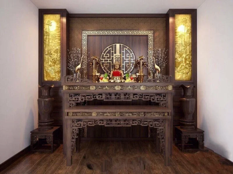 Chiều cao bàn thờ treo tường trong không gian thờ gia tiên chiều cao bàn thờ treo tường trong không gian thờ gia tiên