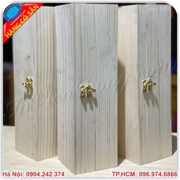 Mẫu hộp đựng rượu bằng gỗ thông tự nhiên đẹp mắt
