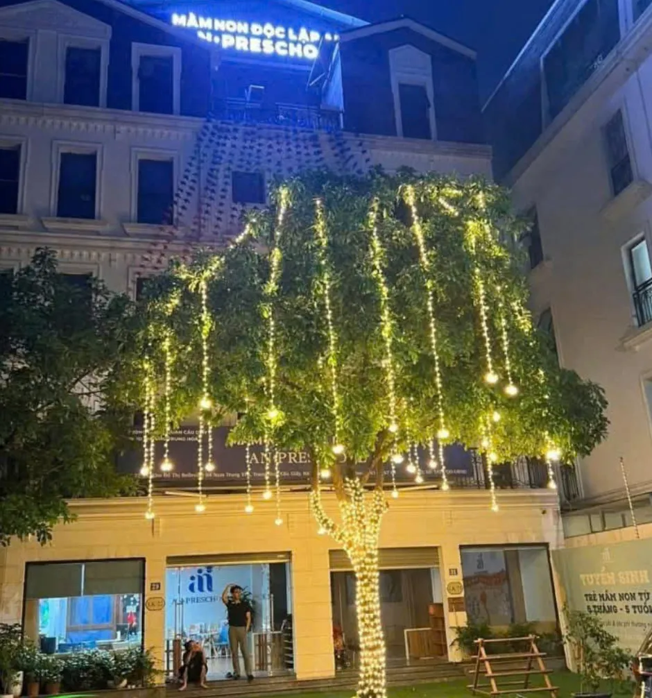 Hệ thống đèn chiếu cây chuyên nghiệp tại khu resort