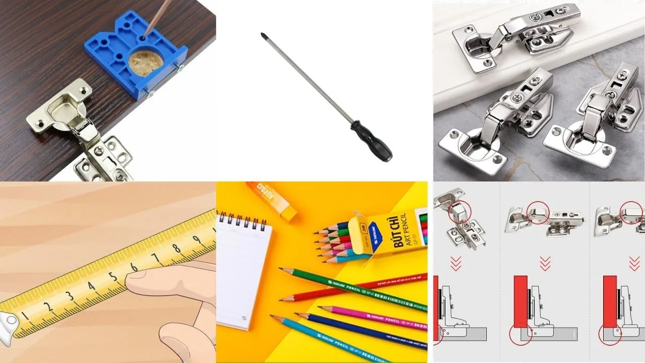 Lắp đặt bản lề giảm chấn tủ bếp