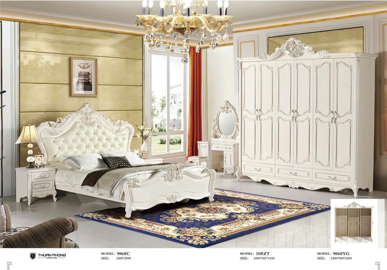 Combo Giường Tủ Bàn Trang Điểm Tân Cổ Điển Nhập Khẩu TP-906