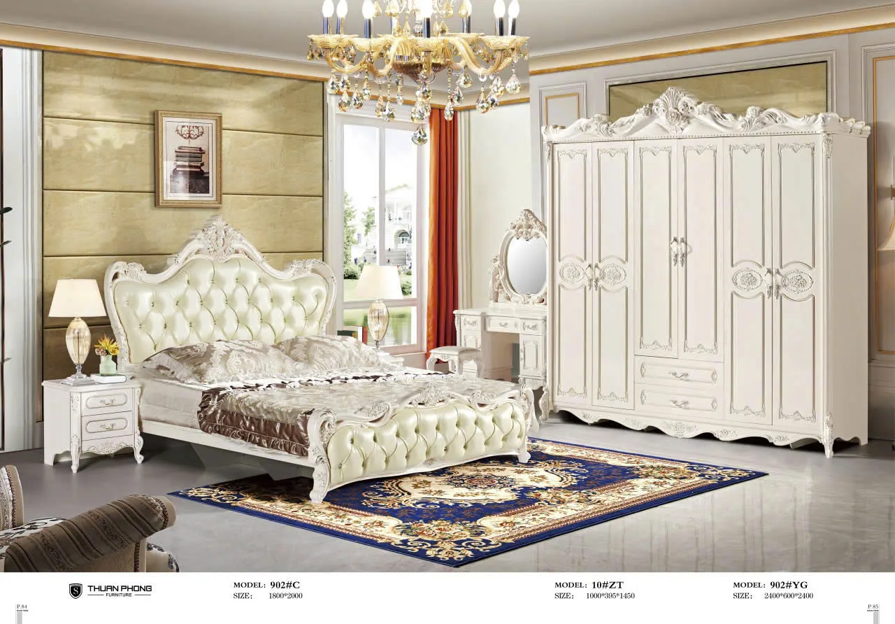 Combo Giường Tủ Bàn Trang Điểm Tân Cổ Điển Nhập Khẩu TP-902