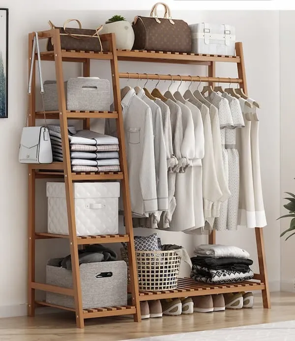 Giá treo quần áo gỗ nhiều tầng thời trang tiện lợi