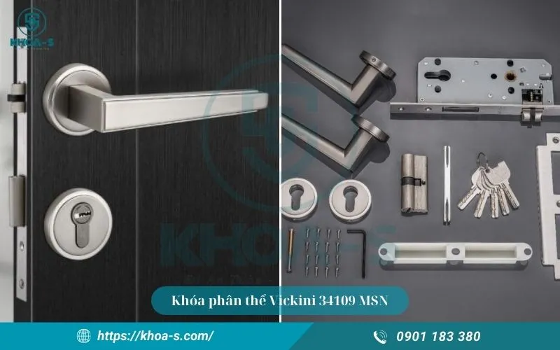 Khóa phân thể Vickini 34109 MSN màu trắng xước mờ