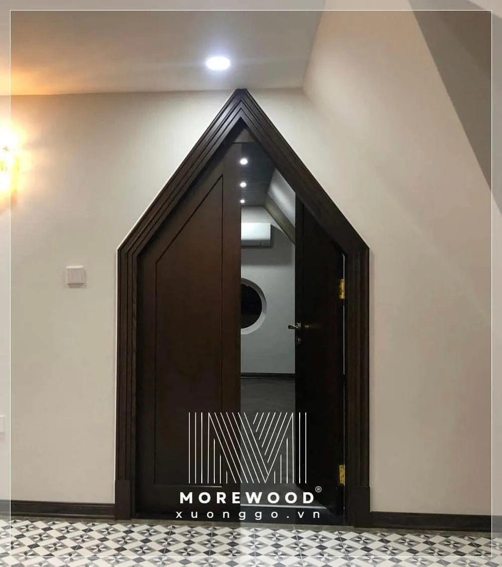 Mẫu cửa thông phòng 2 cánh bằng gỗ giúp kết nối không gian một cách tinh tế