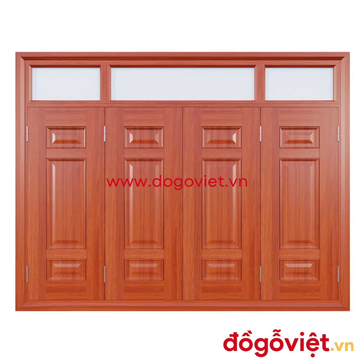 Cửa 4 cánh gỗ tự nhiên thiết kế hiện đại