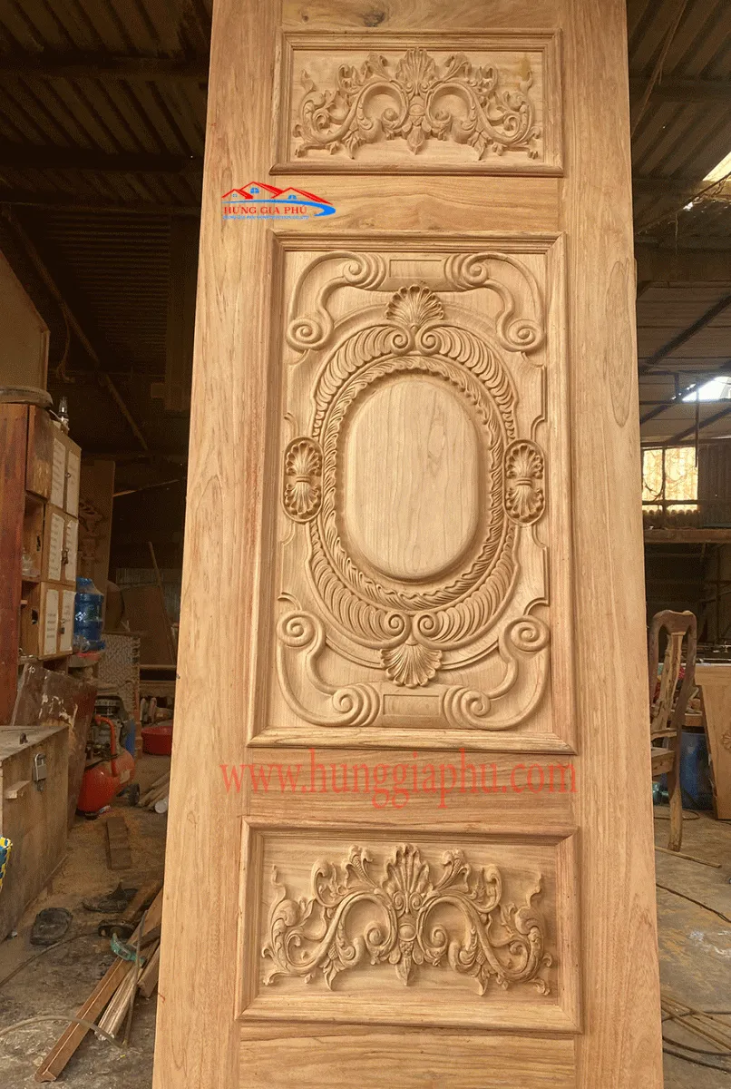 Cửa gỗ Gõ đỏ 1 cánh phẳng
