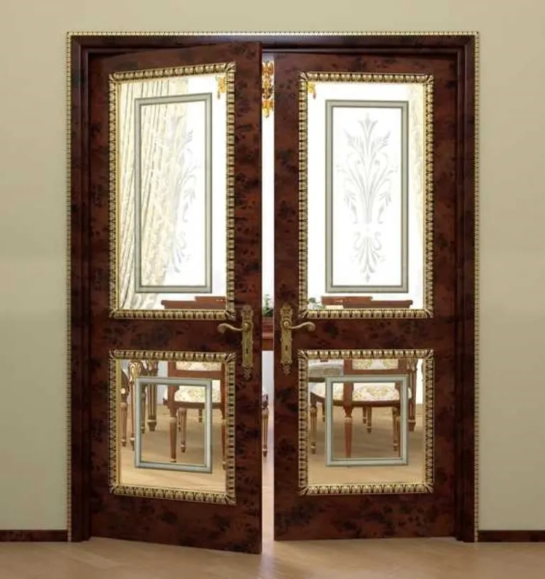 Thiết kế cửa kính khung gỗ hiện đại