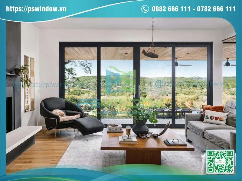 Cửa nhôm kính phòng khách