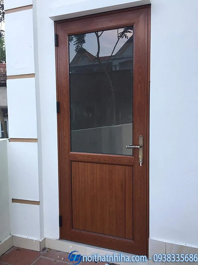 Cửa nhôm vân gỗ Đông Á 1 cánh phù hợp cho cửa thông phòng hoặc ban công