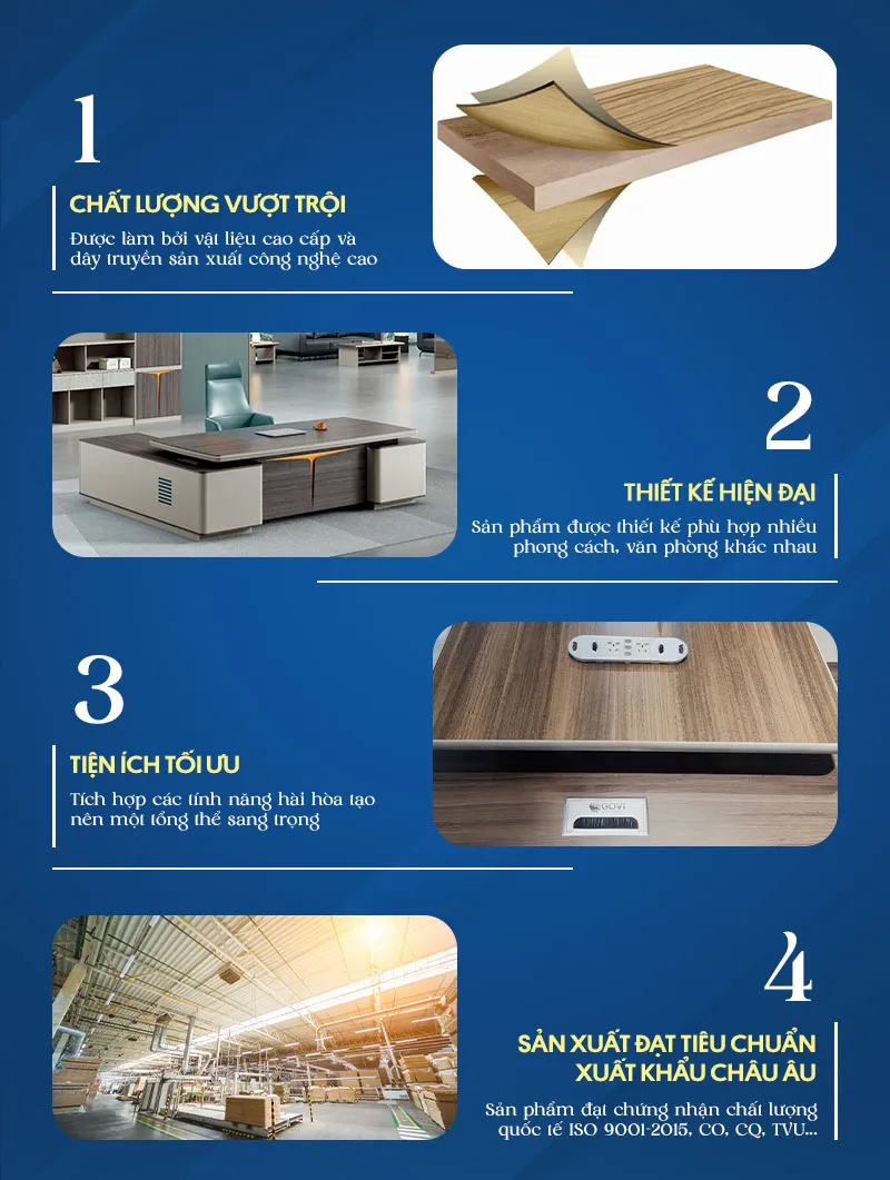 4 ưu điểm khi chọn bàn giám đốc