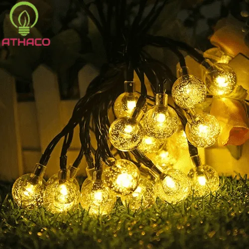 Dây đèn bi bọt trang trí cây hoa mai Tết đẹp