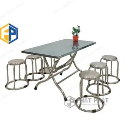 Bộ Bàn Ăn Inox 6 Ghế BI06