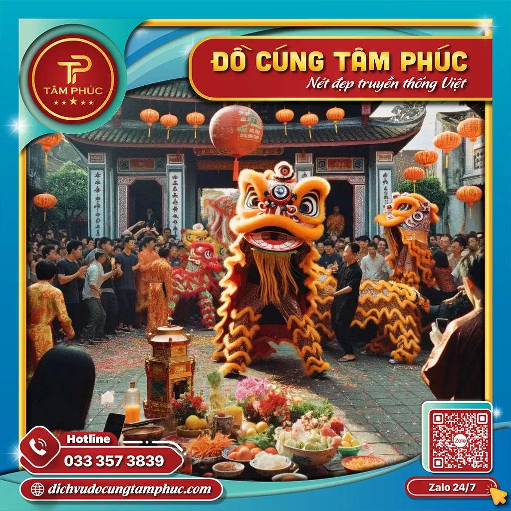 Đoàn múa lân sư rồng biểu diễn trong lễ hội Trung Thu