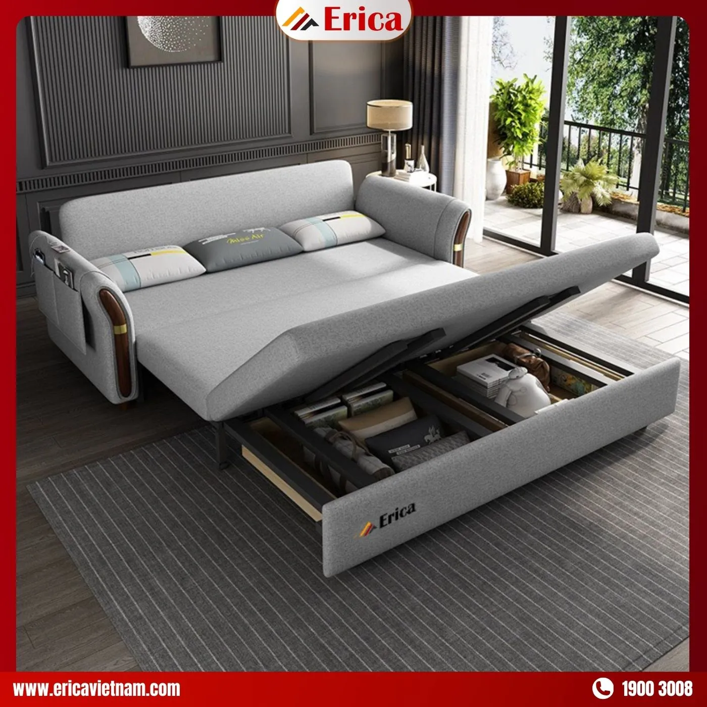 Sofa giường tích hợp ngăn kéo