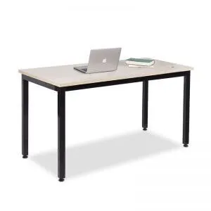 Bàn làm việc 4 chân tròn màu vân gỗ hiện đại