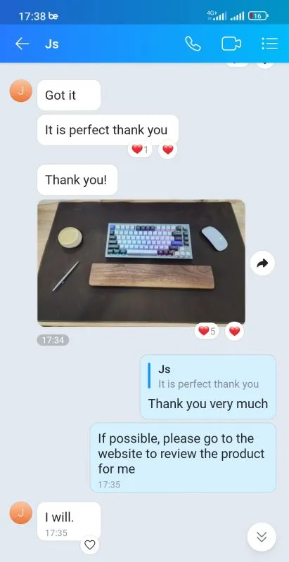 Phản hồi của khách hàng về Tấm Da Lót Bàn Làm Việc 1