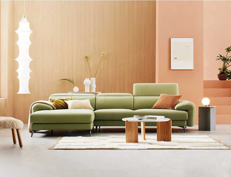 Sofa góc nỉ 3 chỗ tựa gật gù FOREVAL thiết kế đương đại