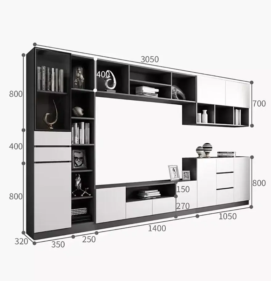 Tủ tivi phòng khách hiện đại TTVG07 với thiết kế module phức hợp