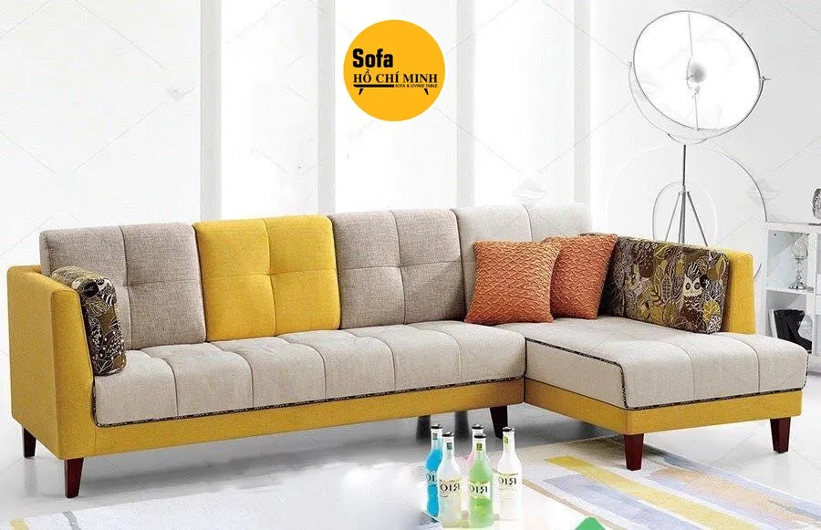 Sofa góc chữ L tiết kiệm diện tích cho phòng khách chung cư