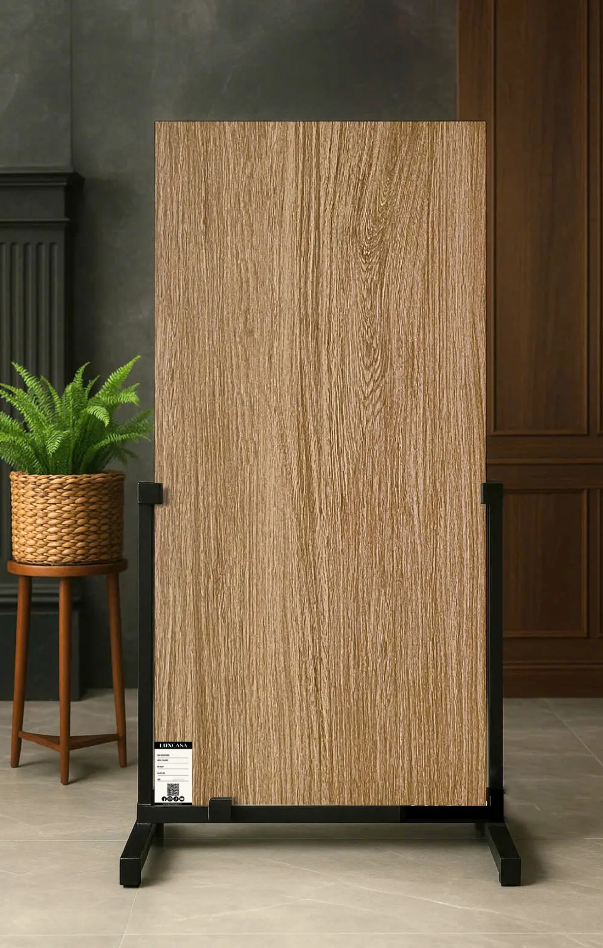 Gạch chiếu nghỉ mã 612LU612806 với tông màu gỗ tự nhiên cho không gian thêm ấm cúng