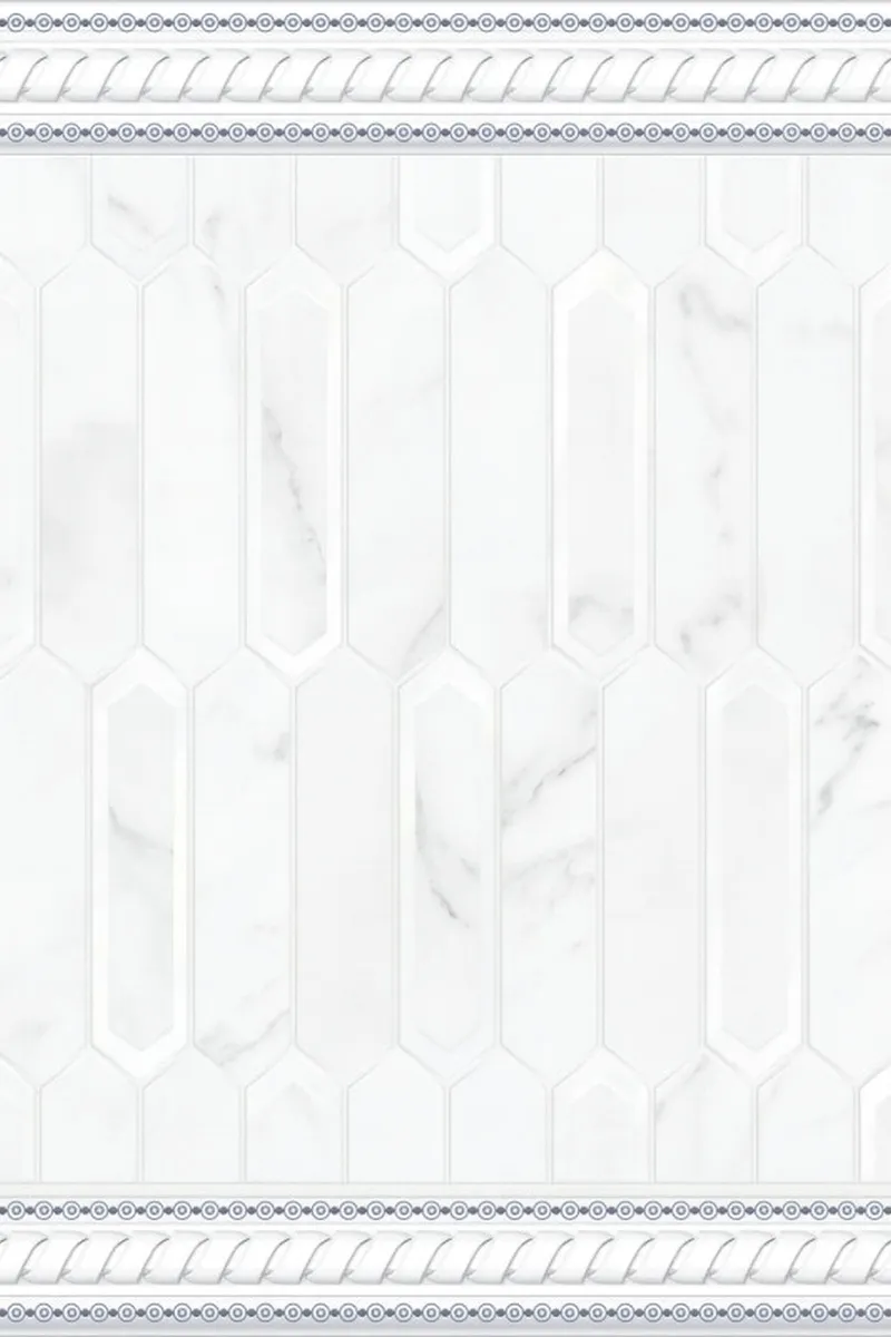 Gạch ốp chân tường vân đá trắng hiện đại