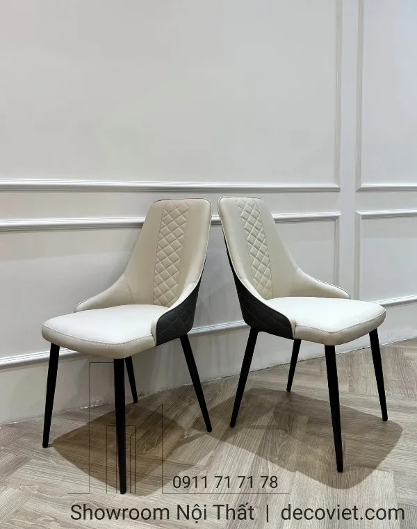 Thiết kế ghế ăn bọc da cao cấp, chi tiết đệm ngồi và lưng tựa